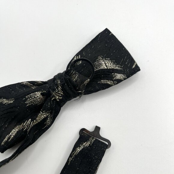 Vintage Silk Pretied Bow Ties Adjustable Lot Of 4 Patterned Retro Formalwear - Picture 8 of 9